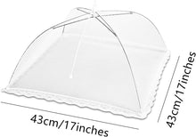 17 inches - Mesh Food Cover Tent Umbrella, Jsdoin 6 Pack Food Domes, Food Covers Mesh Pop Up Nets for Outdoors, Screen Tents, Parties Picnics, BBQs, Reusable and Collapsible (White)