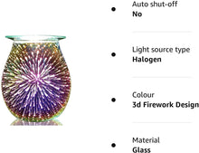 Astin of London Stunning Electric Wax Melt Burners, Oil Burner, Wax Warmer, Night Light Oil Lamp for Home Decoration 3D Firework Deisgn