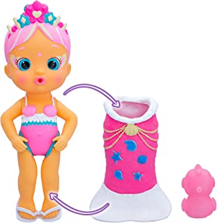 BLOOPIES Magic Tail Mermaids Mimi | Mermaid Doll with Removable Tail and Her Sea Friend; They Squirt Water and Blow Bubbles - Bath Toy and Water Games for Kids + 18 Months