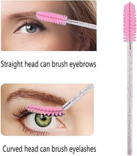 XPP Disposable Eyelash Brushes,100PCS Eye Brow Spoolie Castor Oil Brush Mascara Wands Cosmetic Makeup Tools(Crystal Pink)