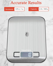 Digital Kitchen Scale, 5kg/11lb Professional Electronic Weighing Scales with LCD Display, Premium Stainless Steel Food Scales