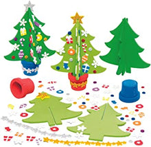 Baker Ross AX427 Christmas Tree Craft Kits - Pack of 4, Festive Crafts for Childrens Activity Packs and Christmas Decorations for Kids