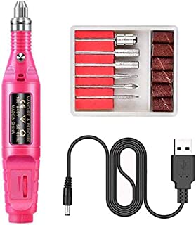 Apark Electric Nail File, Professional Electric Nails Drill Manicure Kit for Acrylic Nail Gel, Portable 20000 RPM Adjustable Speed 6 in 1 Manicure Pedicure Polishing Shape Machine, for Women Girls