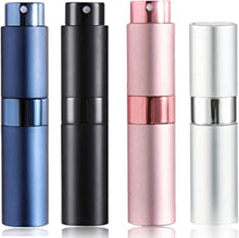 8ml Travel Perfume Atomiser Refillable, 4pcs Mini Refillable Perfume Bottle Aftershave Spray Bottle, Upgraded Perfume Atomizer Perfume Pod and Refill Pump for Outdoor Traveling