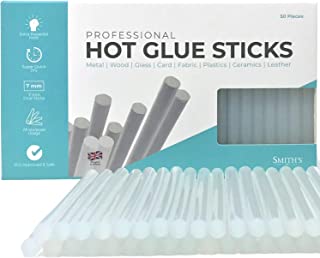 Smith’s® 50 Pack of Professional Grade A+ Hot Glue Sticks | 7mm (Diameter) X 100mm (Length) | Glue Gun Refills | Environmentally Safe EVA Resin | Fits Most Glue Guns | Perfect for All Uses!