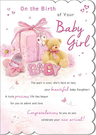 Regal Publishing mBaby Card Baby Girl - 9 x 6 inches C80538,whitebeigepinkbrownyellow