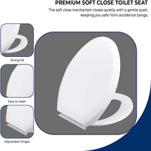 CUQOO Oval Shaped Soft Close Toilet Seat  Toilet Seat with Quick Release for Easy Clean  Simple & Durable Top Fixing  Toilet Seats in White with Adjustable Hinges  Standard O Shape Toilet Seat