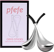 Pfefe Ice Globes Facial Skin Care Tools for Women Face Eyes, Stainless Steel Face Beauty Cryo Sticks for Girls Ladies, Cooling Spa Globes Cold Roller with Storage Case