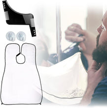 1 White Beard Apron, 1 Black Styling Comb and 2 Hooks, Beard Grooming Kit, Men's Unique Gift Father Husband Grooming and Trimming Beard Apron