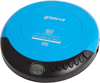 Groov-e GVPS110BE Retro Personal CD Player with 20 Track Programmable Memory, LCD Display, Anti-Skip Protection and Earphones Included - Blue