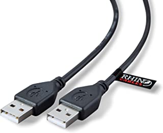 rhinocables USB 2.0 A Male to A Male Cable Lead for High-Speed Data Transfer — 0.25m (Black)