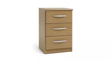 Hallingford 3 Drawer Bedside Table - Oak Effect