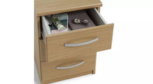 Hallingford 3 Drawer Bedside Table - Oak Effect