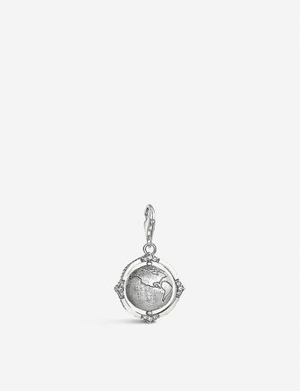 Globe sterling-silver charm