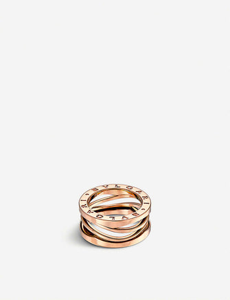 B.zero1 Zaha Hadid three band 18ct pink-gold ring
