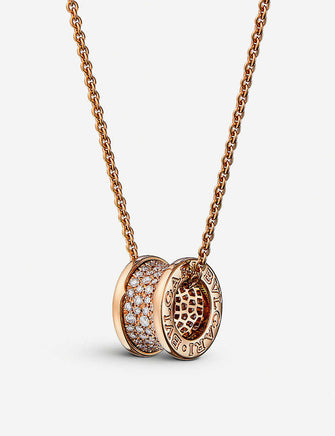 B.zero1 18kt pink-gold and diamond necklace