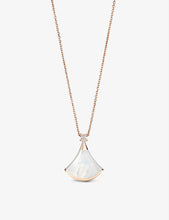 Divas’ Dream 18kt pink-gold with mother of pearl and pave diamond necklace