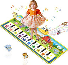 m zimoon Kids Piano Mat, 39.5" X 14" Piano Dance Mat, Kids Music Mat 8 Instrument Sounds Touch Play Mats Floor Keyboard Musical Carpet Mat Gift Toys for 1 2 3 4 5 6 Years Old Kids Boys Girls Toddlers