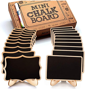 Mini Chalkboard Signs: Best Mini Blackboards with Stand  Perfect Erasable Rectangle Chalk Boards for Menu on the Table  Great Message Board for Wedding & Birthday Parties  20 Pcs