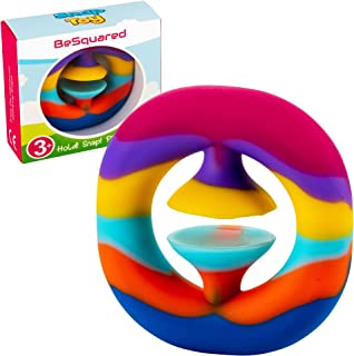 BeSquared De-Stress and Anxiety Sensory Snap Toy for Adults and Children - Perfect for Fidget + RoHS Compliant (1x Rainbow)