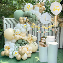 Baby Shower Decorations, Sage Green Baby Shower Decorations Neutral Baby Shower Balloons Set, Mummy to be Sash, Oh Baby Banner Cake Topper Tassels Paper Pom Poms for Gender Reveal Party Decorations