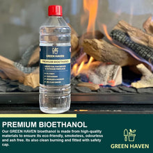 GREEN HAVEN Premium Bioethanol Fuel  Bio Ethanol Liquid Fuel for Fires Pits, Fireplace  High Purity Clean Burning Bioethanol  Indoor & Outdoor Ethanol Fuel  Bioethanol Fuel Liquid (2 Litre)