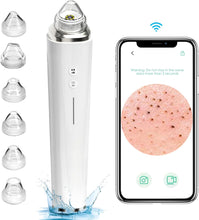 Blackhead Remover Pore Vacuum, Upgraded WiFi Visible Facial Pore Cleanser with HD Camera Pimple Acne Comedone Extractor Kit with 6 Suction Heads USB Rechargeable Electric Black Head Suction Tool