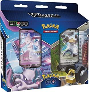 Pokémon TCG: Pokémon GO V Battle Deck Bundle - Mewtwo vs. Melmetal (2 x 60 Card Ready to Play Decks, 2 Pokémon GO booster packs & accessories)