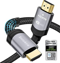 8K HDMI 2.1 Cable 2M, Sniokco Certified 48Gbps Ultra High Speed Braided HDMI Cable 6.6FT, Support Dynamic HDR, eARC, Dolby Atmos, 8K60Hz, 4K120Hz, HDCP 2.2 2.3, Compatible with HD TV Monitor and More