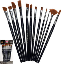 Crafts 4 All Paint Brushes 12 Set Professional Paint Brush Round Pointed Tip Nylon Hair Artist Acrylic Brush for Acrylic Watercolor Oil Painting