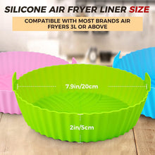 3Pcs Silicone Air Fryer Liner, 7.9" Air Fryer Liners Reusable Silicone Pot, Food Grade Air Fryer Silicone Baking Tray Greaseproof Airfryer Basket Rack Accessories, Compatible with Ninja, Tower, COSORI