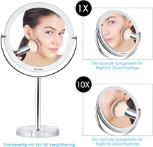 Auxmir Magnifying Makeup Mirror with 1X / 10X Magnification, High Definition, 6 Double Sided Vanity Tabletop Mirror with Crystal-like Style, 360 Rotation for Dressing Table, Desk, Bathroom, Bedroom