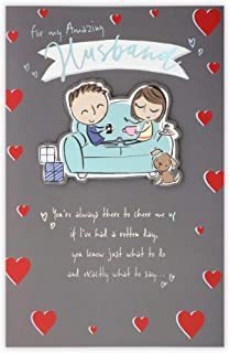 Clintons: Husband Couple On Settee Birthday Card, 149x229mm, multi, 1166279