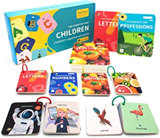 beiens Speech Therapy Toys for Toddler & Autistic Children Flash Cards 2-4 Years 6 Sets: Animal， Alphabet， Number, Fruit，Vegetable & Professions. Sight Word Flash Cards, Reading Flash Cards