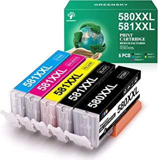 GREENSKY PGI 580 CLI 581 XXL PGI 580XXL CLI 581XXL Compatible ink cartridges for Canon 580 581 ink cartridges for Canon PIXMA TS8350 Canon PIXMA TS6350 canon TS705 ts6150 ts6151 ts6250 ts6251(5 Pack)