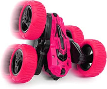 CMJ RC Cars 360 Spin Attack Stunt RC Car Electric Race Stunt Car ,Double Sided 360° Rolling Rotation RC 4WD High Speed Off Road for boy Toys (Pink)