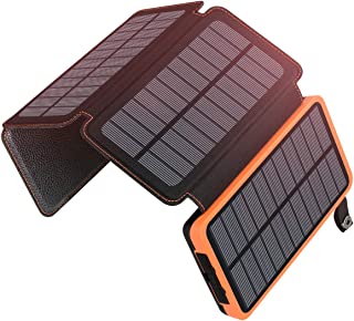 A ADDTOP Solar Charger Power Bank - 25000mAh Fast Charging Portable Charger with 4 Solar Panels Solar Cell Phone Charger External Battery Pack for Phone Tablet