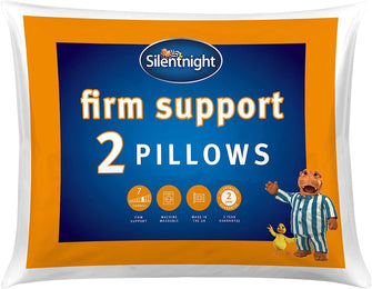 Silentnight Firm Support Pillow Pack of 2 - Side Sleeper Pillows for Sleeping Neck Back Orthopaedic Pain - Machine Washable Pillow Pair for Side Sleepers, White