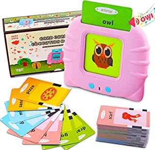 Talking Flash Cards Learning Toys for Toddlers 1 2 3 4 5 6 Year Old,112 Sheets 224 Words, Audible Educational Toys, Preschool Learning Resource Electronic Interactive Toy Birthday Gifts for Boys Girls