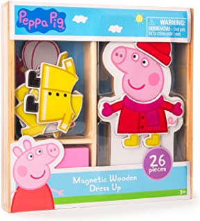 PEPPA PIG MAGNETIC WOODEN DRESS-UP SET, FSC WOOD, WOODEN TOYS, PRESCHOOL DRESS UP DOLL