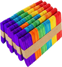 OWLKELA 300PCS Mini Coloured Lollipop Sticks 2.5 inch, Wood Lolly Craft Sticks, Lolly Sticks for Home and School Crafts, Popsicle Sticks, Ideal for Arts and Handwork