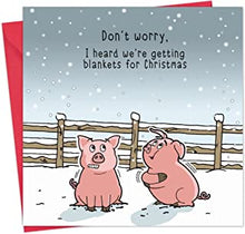 Twizler Merry Christmas Card with Pigs in Blankets – Happy Christmas Card – Xmas Card – Funny Christmas Card – Womens Christmas Card – Mens Christmas Card – Male Christmas Card – Female Christmas Card