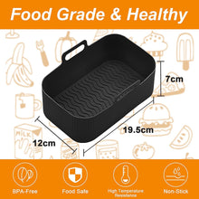 koitoy 2PCS Silicone Pot Air Fryer Liners for Ninjas Dual Air Fryer,Reusable Double Silicone Air Fryer Liner, Air Fryer Accessories Air Fryer Basket for Air Fryer, Oven, and Microwave (Black)