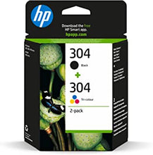 HP 304 2 Pack Tri-colour Black Original Ink Cartridge 3JB05AE, 2 Count (Pack of 1)