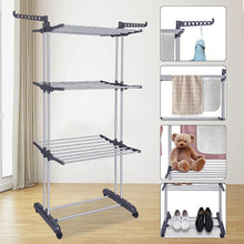 Innotic Clothes Drying Rack 4-Tier Foldable Standing Garment Dryer Collapsible Movable Laundry Airer with 4-Wheels for Home Storage Indoor (Grey)