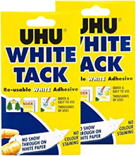 UHU White Tack Twin Pack - Sticky Reusable Adhesive Putty