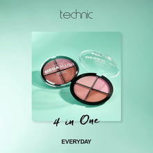 Technic Mega Blush 4-in-1 Compact - 4 Buildable, Pressed Powder, Highly Pigmented Blusher Shades To Mix & Match For A Fresh & Radiant Face Makeup Look. 14.4g