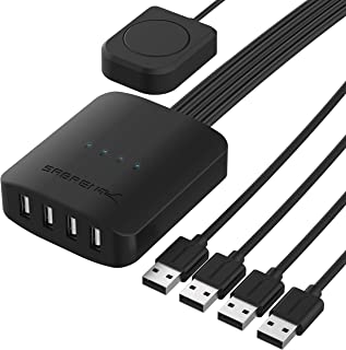 Sabrent USB 2.0 Sharing Switch up to 4 Computers and Peripherals LED Device Indicators (USB-USS4)