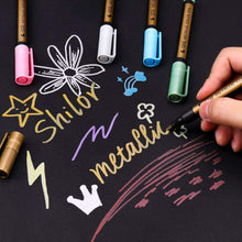 Premium Metallic Marker Pens, DealKits Set of 10 Assorted Colors Paint Pen for Scrapbooking Crafts, DIY Photo Album, Art Rock Painting, Card Making, Metal and Ceramics, Glass - Medium Bullet Tip