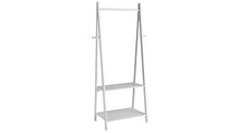 Decorative Clothes Rail with 2 Shelves - White